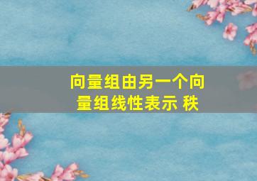 向量组由另一个向量组线性表示 秩